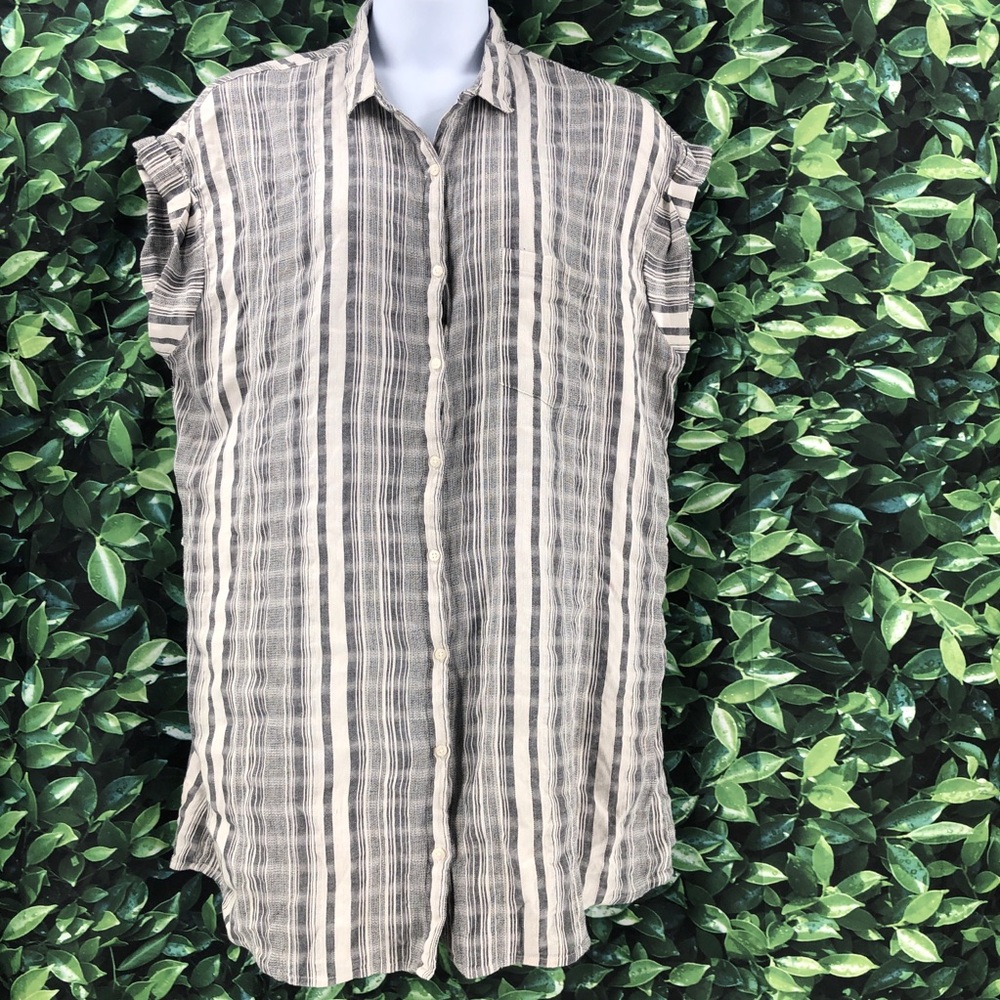 aerie Plus Size XXL Gray & White Striped Dress